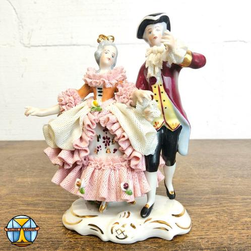 Vintage Dresden porselein (1960) regency dansend koppel, Antiek en Kunst, Antiek | Porselein, Ophalen of Verzenden