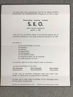 S.E.O Oostende, Verzamelen, Ophalen of Verzenden, Rouwkaart
