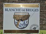 Emaillebord Blanche de Bruges bier (Emaillerie Belge), Verzamelen, Ophalen of Verzenden, Nieuw, Reclamebord, Plaat of Schild, Overige merken