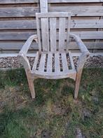 2 houten tuinstoelen, Tuin en Terras, Ophalen, Zo goed als nieuw, Teakhout, Stapelbaar