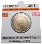 FRANCE 100e anniv. - fin première guerre mondiale 2018, Envoi, France, 2 euros, Monnaie en vrac