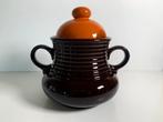 Oranje bruin retro schaal met uitsparing voor lepel, Antiek en Kunst, Ophalen of Verzenden