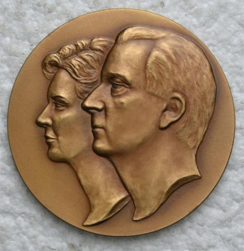 Medaille, Penning, Koning Albert 2 en Koningin Paola, ZG, Verzamelen, Koningshuis en Royalty, Zo goed als nieuw, Overige typen