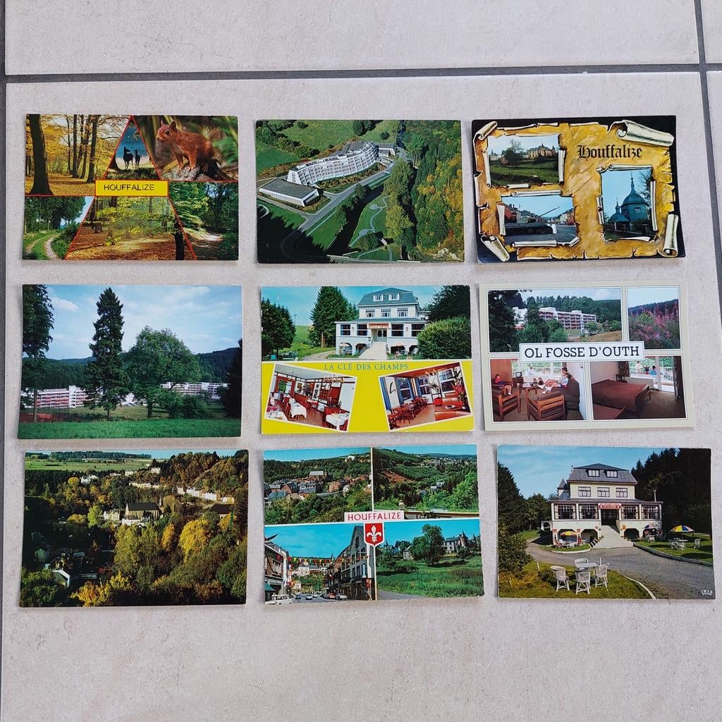9 postkaarten Houffalize, Ophalen of Verzenden