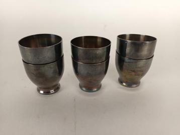 Art deco verzilverde eierdopjes (6 stks) - SOLDEN! beschikbaar voor biedingen