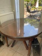 ronde eiken tafel, Ophalen, Gebruikt, Vier personen, 100 tot 150 cm