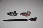 3 mini houten eendjes / briefopener, Ophalen of Verzenden, Gebruikt, Dier