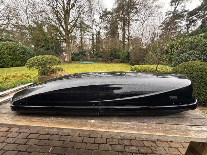 BMW Dakkoffer xxl - Zwart - skibak - bijhorende rails, Auto diversen, Dakkoffers, Zo goed als nieuw, Ophalen