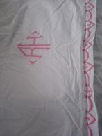 Drap ancien brodés en coton, Enlèvement ou Envoi, Deux personnes, Blanc, Autres types