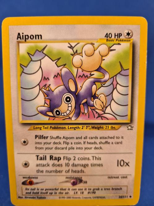 Aipom 26/111 - Neo Genesis, Hobby en Vrije tijd, Verzamelkaartspellen | Pokémon, Gebruikt, Verzenden