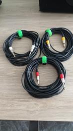 3 Cables sonorisation Jack 6,3-Jack 6,3 mono, Comme neuf, 10 mètres ou plus, Enlèvement ou Envoi, Câble de haut-parleur