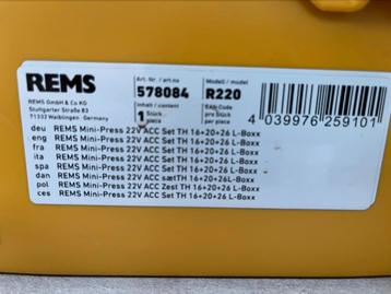 À vendre mini presse rems 22V, Enlèvement ou Envoi, Comme neuf