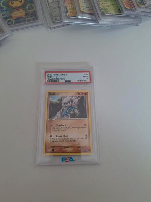 PSA 9 Mint – 2007 Pokémon EX Meditite – Power Keepers, Hobby en Vrije tijd, Verzamelkaartspellen | Pokémon, Zo goed als nieuw