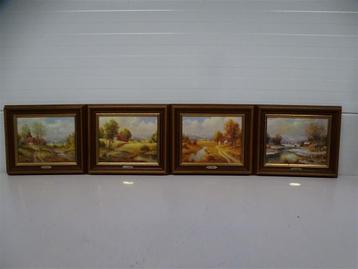 A5556 Landschap originele schilderijen van M.Weber set van 4 beschikbaar voor biedingen