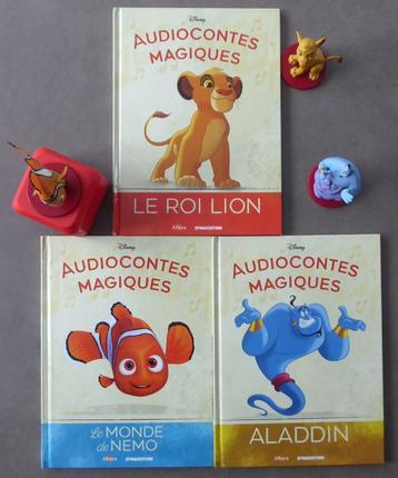 Lot 3 audiocontes Disney + 3 figurines #1,3,4 + haut-parleur beschikbaar voor biedingen