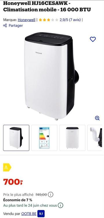 Climatiseur Honey Well sans buse  disponible aux enchères