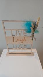 Support en bois sur pied « Live laugh love » nouveau DernièR, Enlèvement ou Envoi, Comme neuf