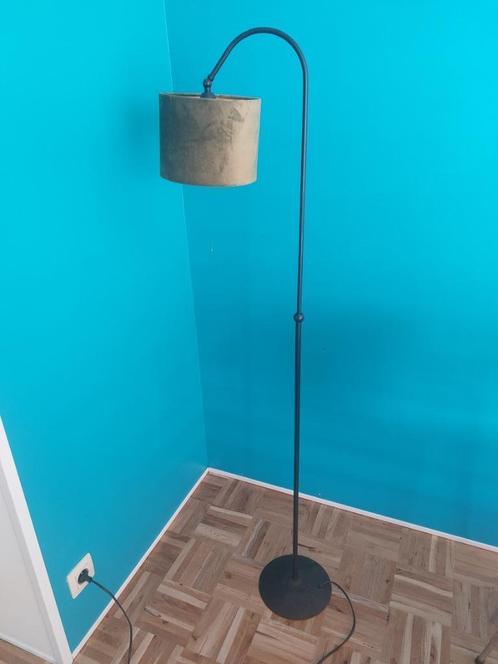 Leeslamp met fluweel lampekap dimbaar, Huis en Inrichting, Lampen | Lampenkappen, Zo goed als nieuw, 50 cm of meer, Rond, Groen