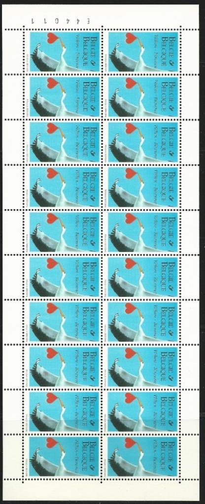 Belgie 1999 - F2797C – volledig velletje van 20 ** -15%, Postzegels en Munten, Postzegels | Europa | België, Postfris, Orginele gom