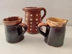 3 antiek Frans aardewerk keramiek karaf kruik Frankrijk, Ophalen of Verzenden, Aardewerk