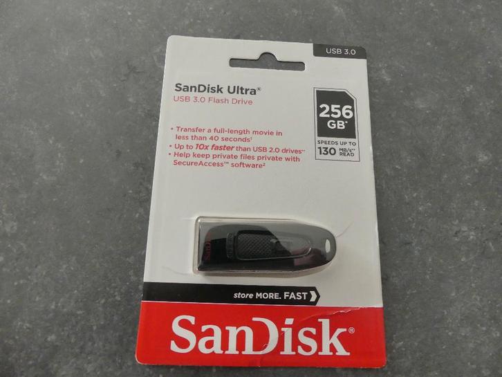 SanDisk Ultra 256GB USB-stick NIEUW!, Informatique & Logiciels, Clés USB, Neuf, 256 GB, Enlèvement ou Envoi