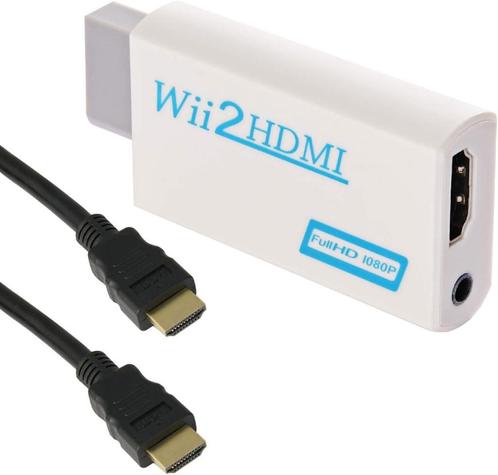 HDMI-kabel + WII to HDMI Adapter, Audio, Tv en Foto, Audiokabels en Televisiekabels, Nieuw, HDMI-kabel, Minder dan 2 meter, Ophalen of Verzenden
