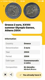 Zeldzame 2€ munt Olympische spelen Athene, 2 euro, Griekenland, Ophalen, Losse munt
