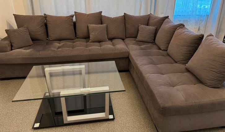 Te koop. Comfortabele hoekbank - Zeer goede staat, Huis en Inrichting, Zetels | Complete zithoeken, Gebruikt, Stof, Ophalen