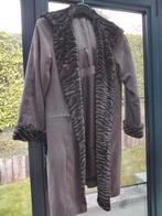 Manteau femme cuir et fourrure synthétique brun T.38/40, Taille 38/40 (M), Enlèvement ou Envoi, Comme neuf, Brun