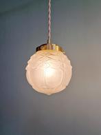 Art Deco hanglamp in gesatineerd glas (4 beschikbaar), 1930, Ophalen of Verzenden