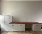 IKEA kinderkast en bureau. Houten plank 2m50, Gebruikt, Ophalen