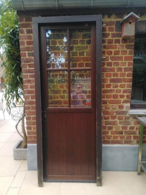 Houten buitendeur/dubbele beglazing, Doe-het-zelf en Bouw, Glas en Ramen, Gebruikt, Gevelraam of Ruit, 160 cm of meer, 80 tot 120 cm