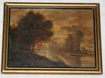 Oude schilderij Olie op paneel - Ongesigneerd, Ophalen of Verzenden