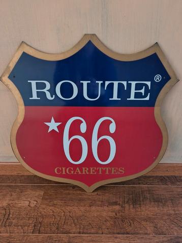 Route 66 cigarettes metalen bord, Verzamelen, Ophalen of Verzenden, Gebruikt