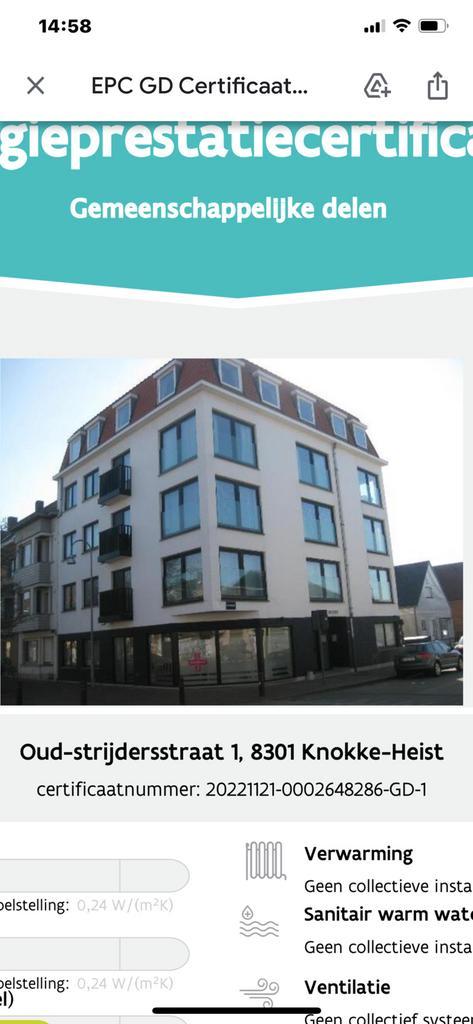 KNOKKE-HEIST NIEUWBOUW TE HUUR 1100€/maand, Immo, Appartementen en Studio's te huur, 50 m² of meer