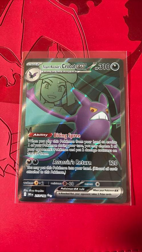 Pokemon Team Rockets Crobat EX DRI 217, Hobby en Vrije tijd, Verzamelkaartspellen | Pokémon, Nieuw, Ophalen of Verzenden