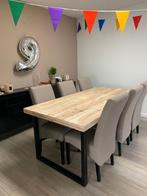 Mooie stijgerhouten eetkamer met bijpassende salon tafel, Huis en Inrichting, Ophalen, Zo goed als nieuw