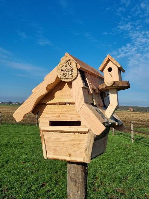 Unieke houten brievenbus, Jardin & Terrasse, Boîtes aux lettres, Neuf, Sur pied, Bois, Enlèvement