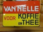 Oud emaille reclamebord Van Nelle voor Koffie en Thee, Verzamelen, Ophalen of Verzenden, Gebruikt, Reclamebord