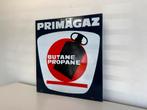 PRIMAGAZ emaille reclamebord, Ophalen of Verzenden, Gebruikt, Reclamebord