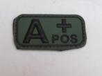 Badge Blood Groupe A+, avec velcro, Collections, Objets militaires | Général, Autres types, Enlèvement ou Envoi