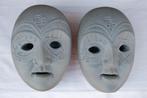 grijs marmer venetiaanse maskers wandlicht veel detail beeld, Tuin en Terras, Nieuw, Ophalen of Verzenden