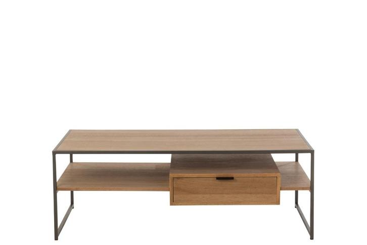 Tv Tafel 1 Lade Hout/Metaal Naturel, Huis en Inrichting, Kasten |Televisiemeubels, Zo goed als nieuw, Minder dan 100 cm, 100 tot 150 cm