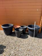 Mix van bloemen-en plantenbakken verschillende afmetingen., Tuin en Terras, Bloembakken en Plantenbakken, Ophalen, Kunststof, Gebruikt