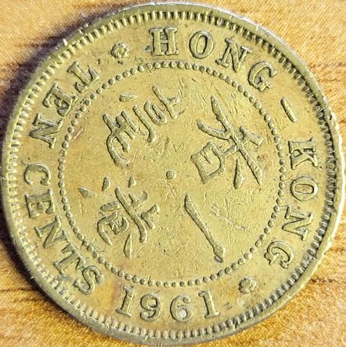 Hong-Kong 10 cents 1961 London KM#28.1 TB, Timbres & Monnaies, Monnaies | Asie, Monnaie en vrac, Asie orientale, Enlèvement ou Envoi
