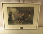 Mooi Oude Gravure 'Batterie Couverte' - 41x31, Antiek en Kunst, Kunst | Etsen en Gravures, Ophalen of Verzenden