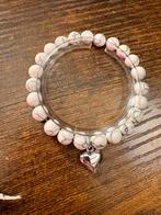Bracelet perles howlite blanche, Handtassen en Accessoires, Armbanden, Ophalen of Verzenden, Nieuw, Elastiek, Met bedels of kralen