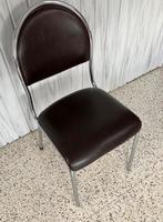 Vintage eetkamerstoelen Skai/Chroom 12 stuks, Ophalen, Kunststof, Gebruikt, Bruin