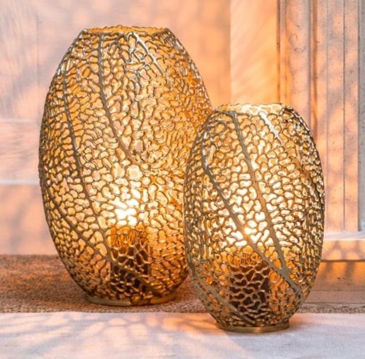 Windlicht ø33x51 cm sinula antiek goud, Antiek en Kunst, Kunst | Overige Kunst, Ophalen