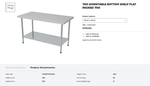 inox tafel keuken, Huis en Inrichting, Keuken | Keukenbenodigdheden, Nieuw, Ophalen